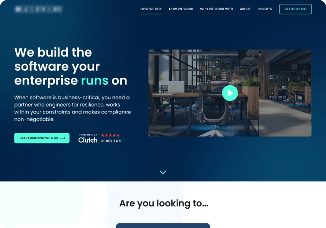 Software Development Company Website product design case study