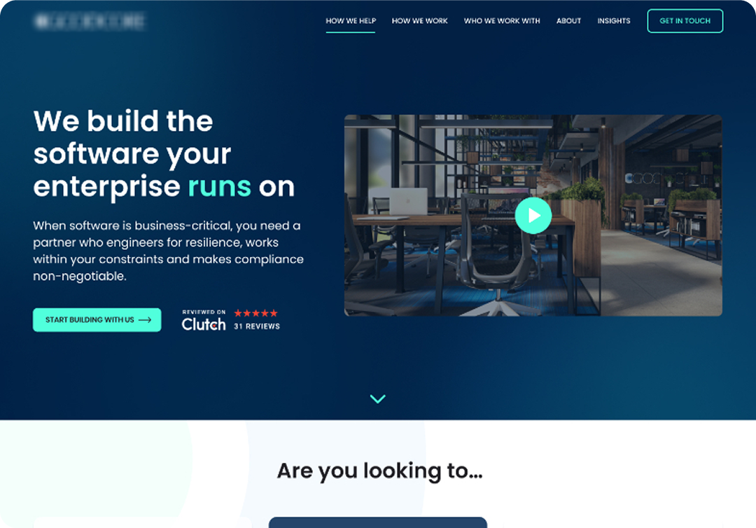Software Development Company Website product design case study